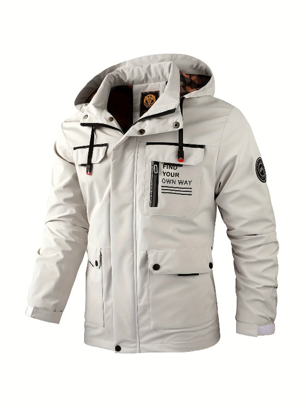 Men's Hooded Utility Jacket for Cold Weather