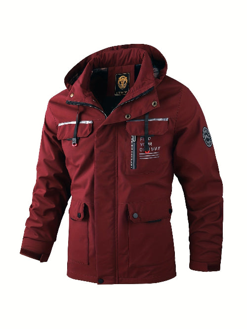 Men's Hooded Utility Jacket for Cold Weather