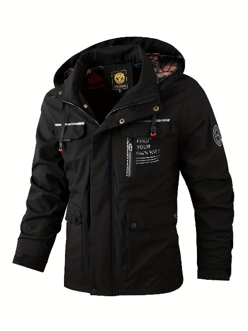 Men's Hooded Utility Jacket for Cold Weather