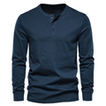 Men's Long Sleeve Henley Shirt for Everyday Wear