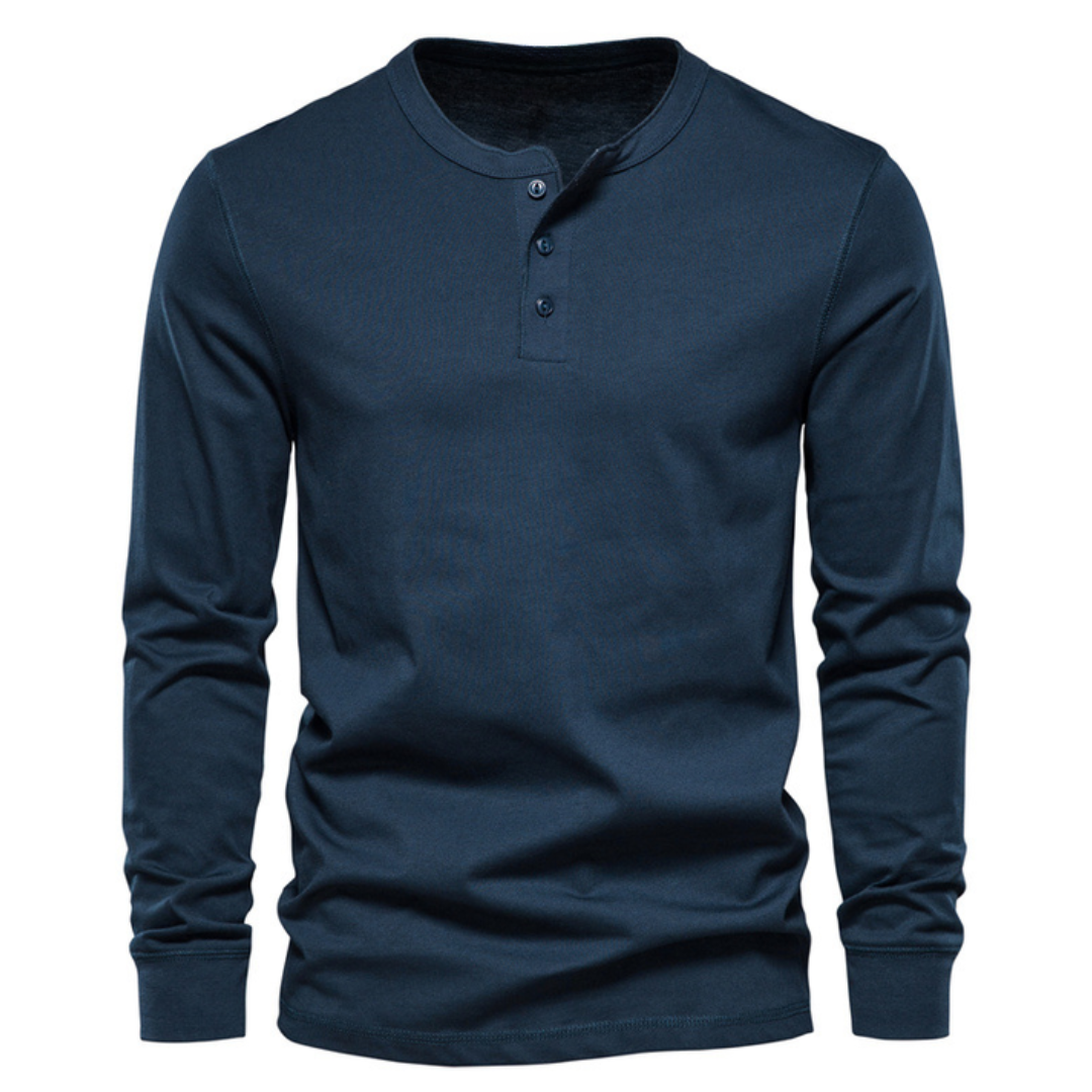 Men's Long Sleeve Henley Shirt for Everyday Wear