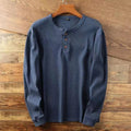 Men's Long Sleeve Henley Sweater for Autumn Wear