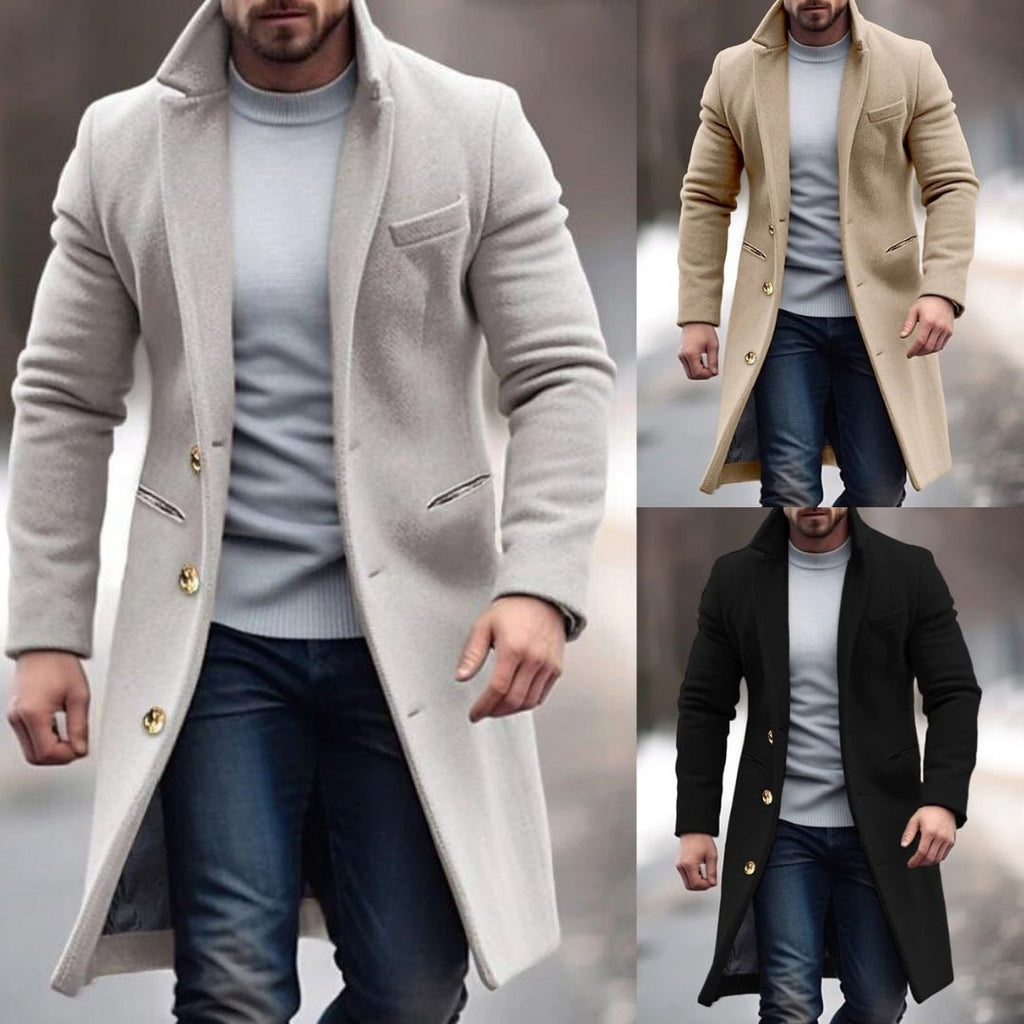 Men's Longline Coat for Autumn Winter Everyday Wear