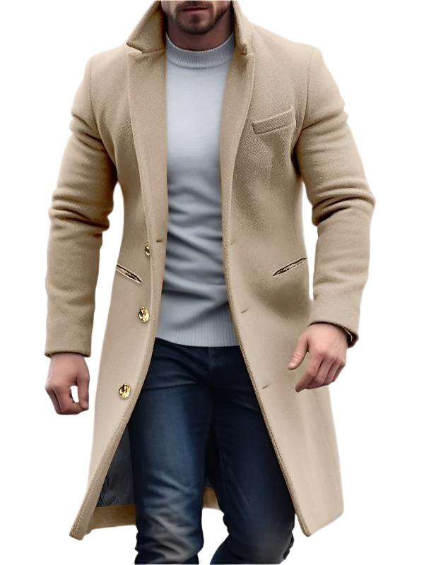 Men's Longline Coat for Autumn Winter Everyday Wear