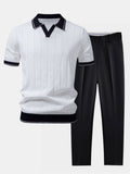 Men's Polo Shirt and Trousers Coordinated Set