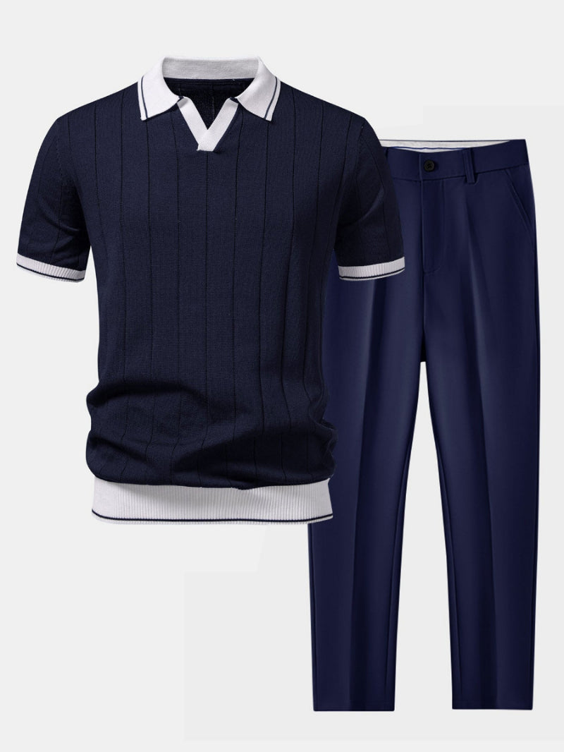 Men's Polo Shirt and Trousers Coordinated Set