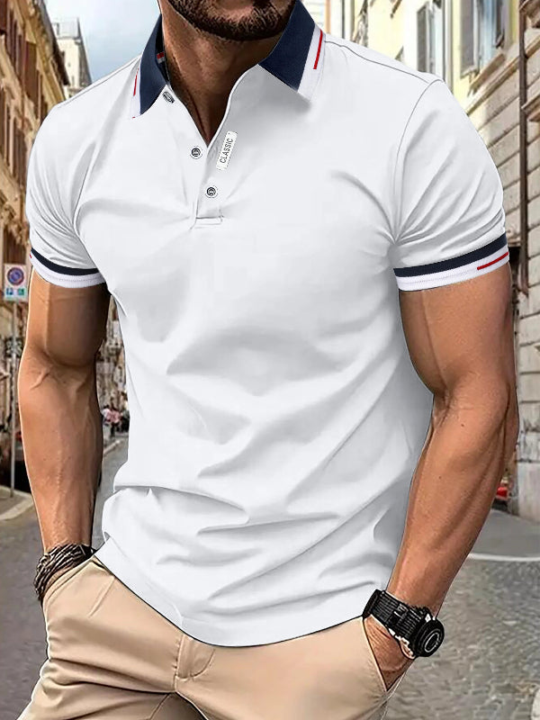 Men's Polo Shirt with Contrast Collar Trim