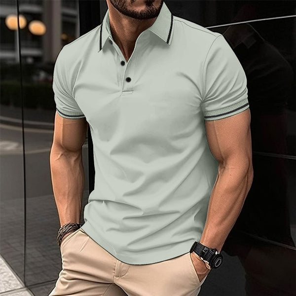 Men's Polo Shirt with Contrast Collar Trim