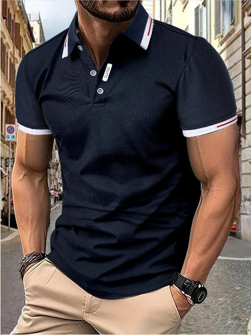 Men's Polo Shirt with Contrast Collar Trim