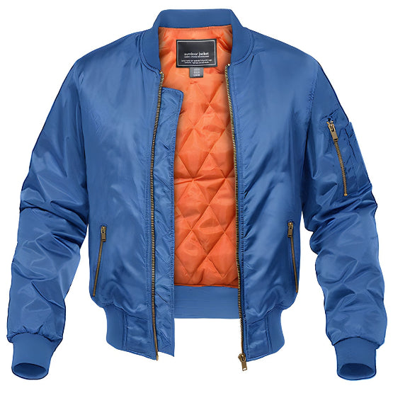 Men's Quilted Bomber Jacket for Autumn Winter Wear
