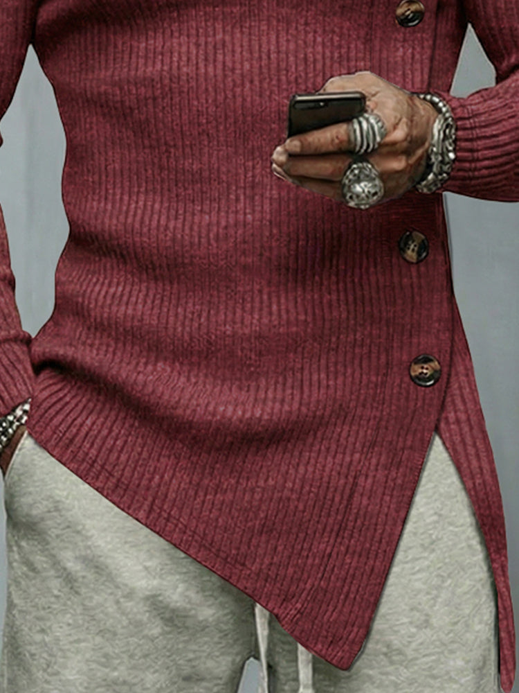 Men's Ribbed Turtleneck Sweater for Cooler Days