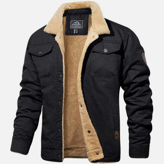 Men's Sherpa Collar Denim Jacket for Autumn Winter