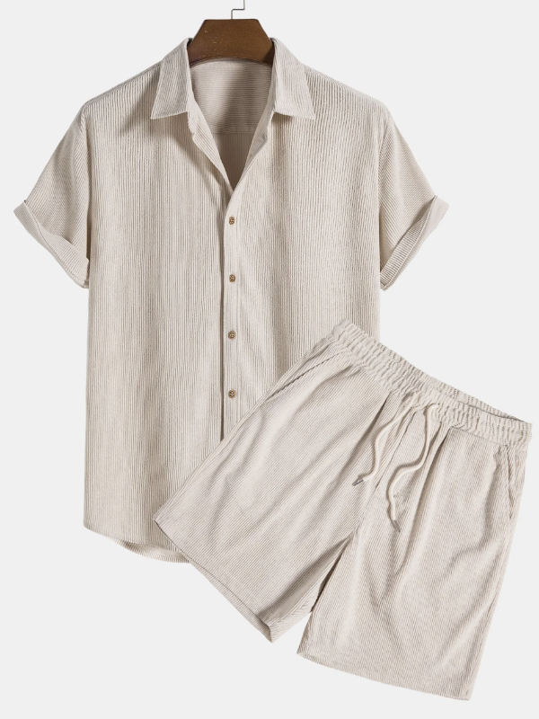 Men's Short Sleeve Shirt and Shorts Set