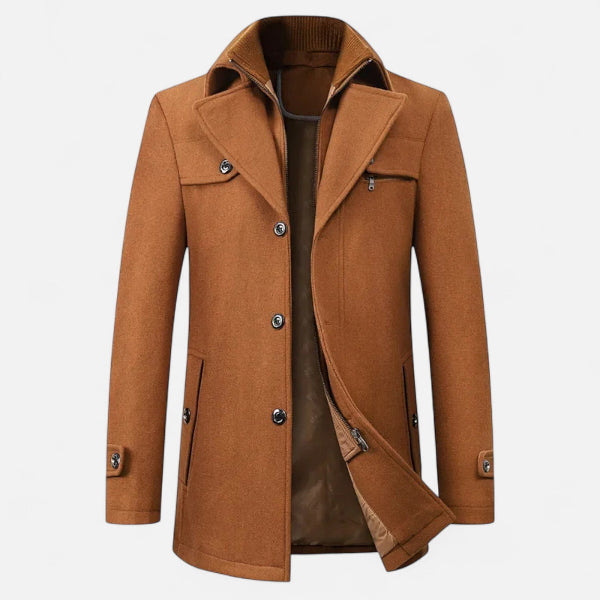 Men's Structured Coat for Autumn Winter Wear