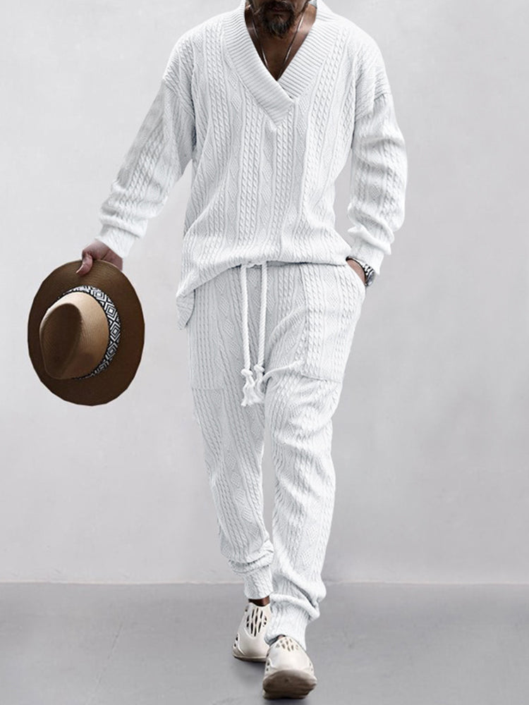 Men's Sweater and Trousers Set for Cooler Days