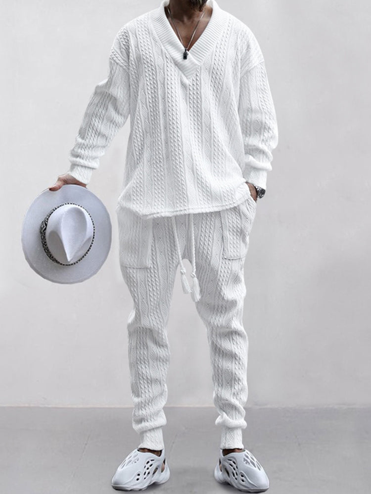 Men's Sweater and Trousers Set for Cooler Days