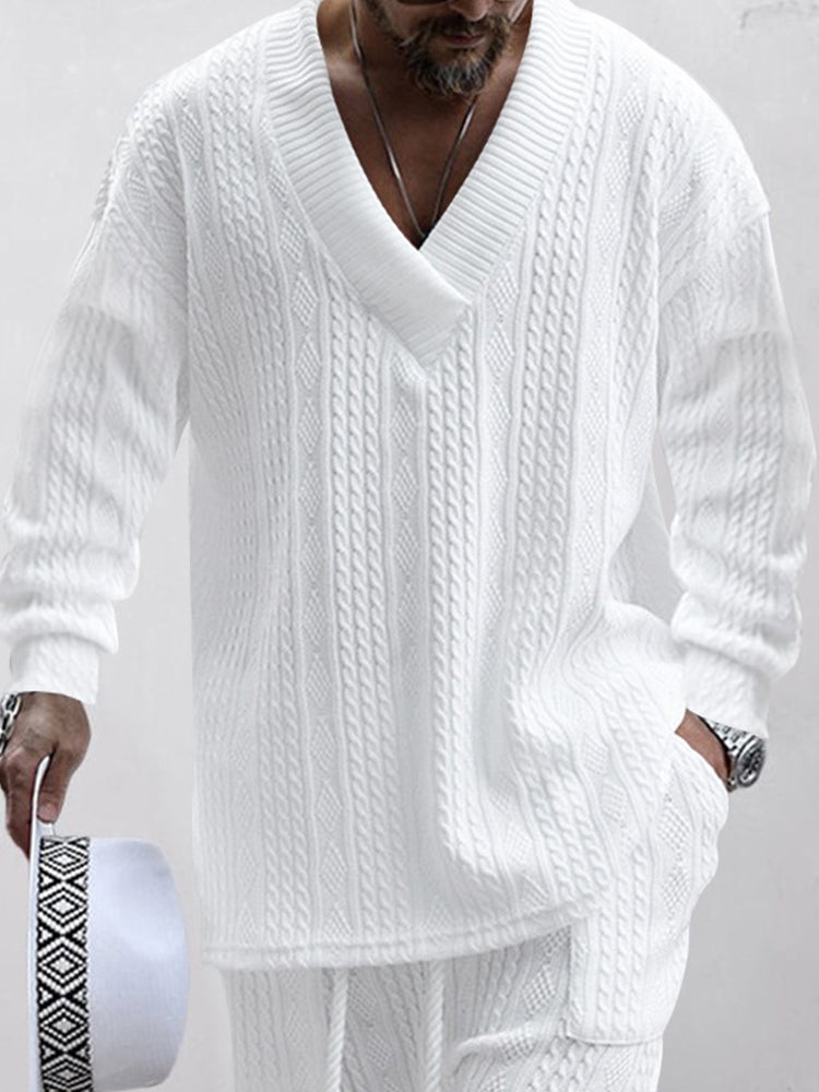 Men's Sweater and Trousers Set for Cooler Days