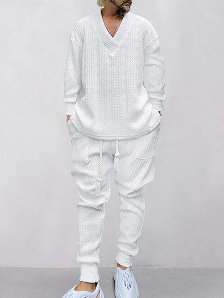 Men's Sweater and Trousers Set for Cooler Days