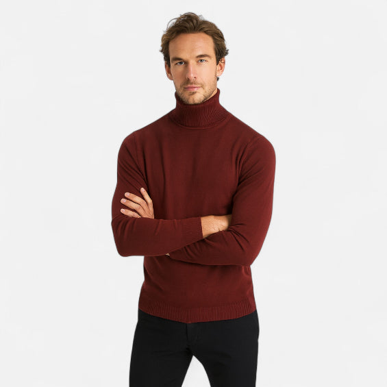 Men's Turtleneck Sweater for Cooler Season Wear
