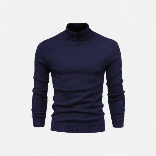 Men's Turtleneck Sweater for Cooler Season Wear