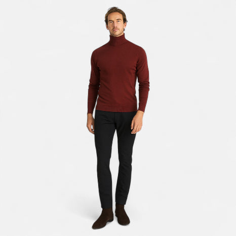 Men's Turtleneck Sweater for Cooler Season Wear