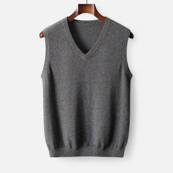 Men's V-Neck Sweater Vest for Autumn Wear