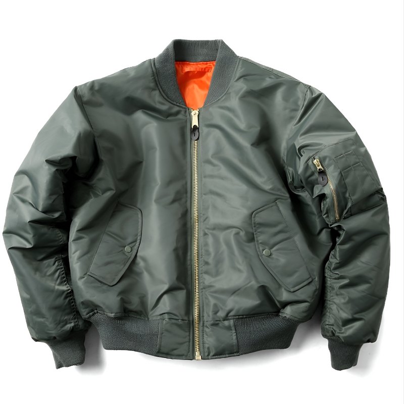 Men's classic bomber jacket in green