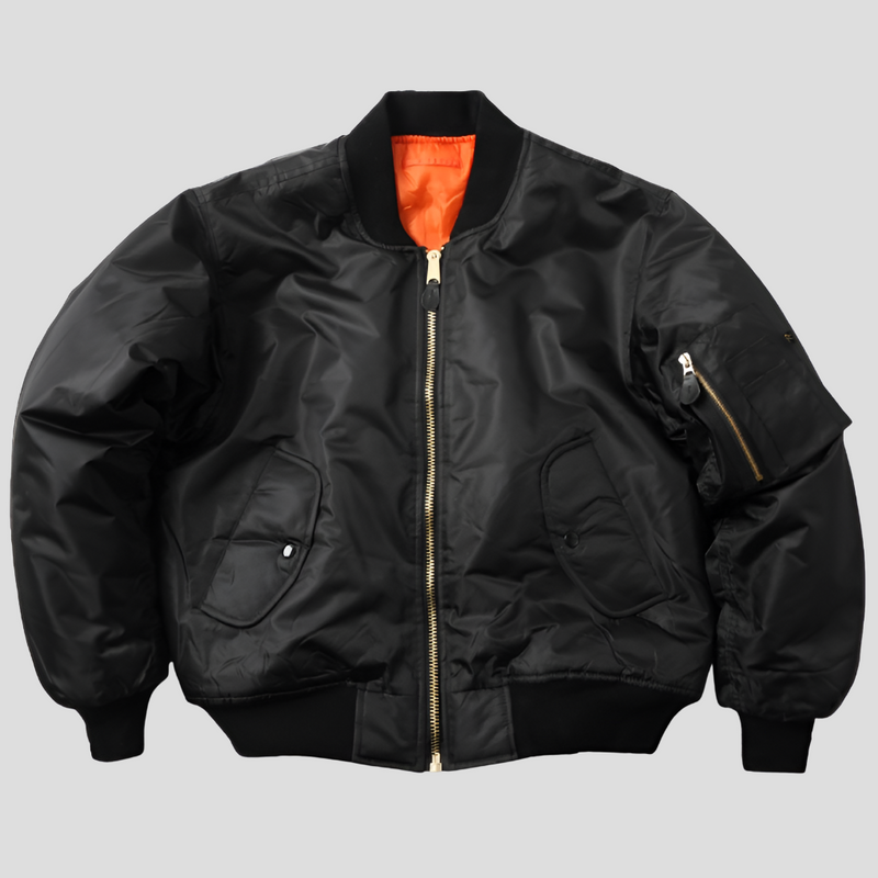 Men's classic bomber jacket in black