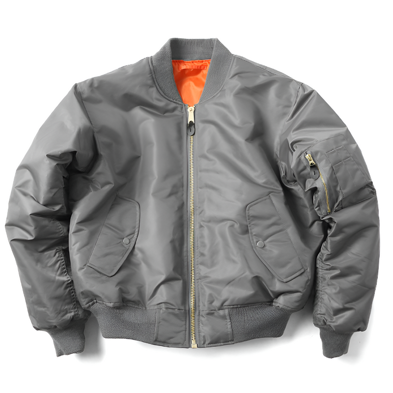 Men's classic bomber jacket in grey