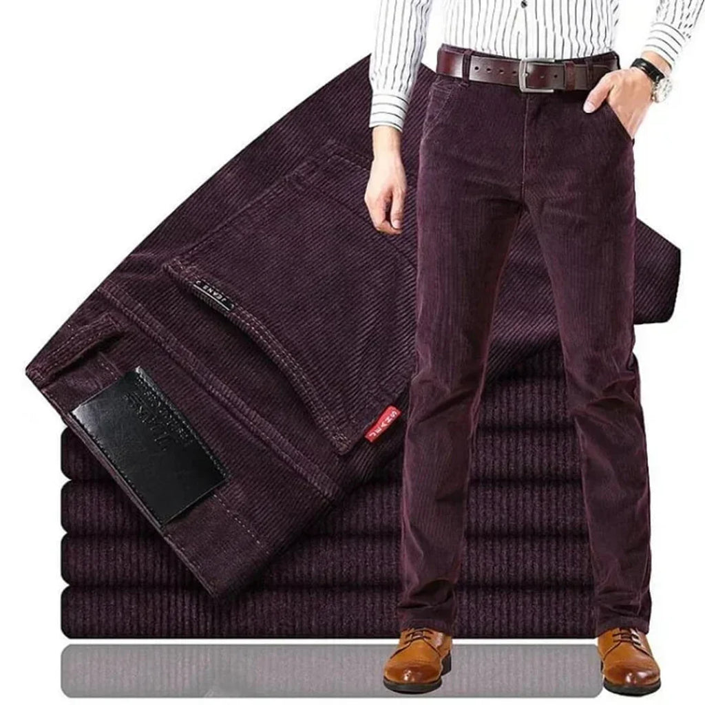 Men's plum corduroy trousers