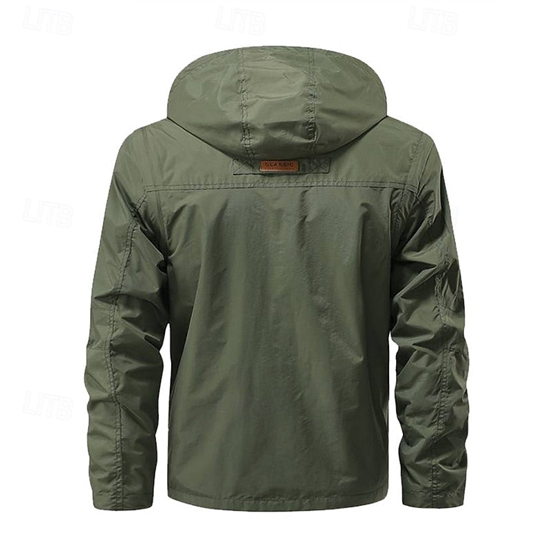 Men's army green explorer jacket – back view