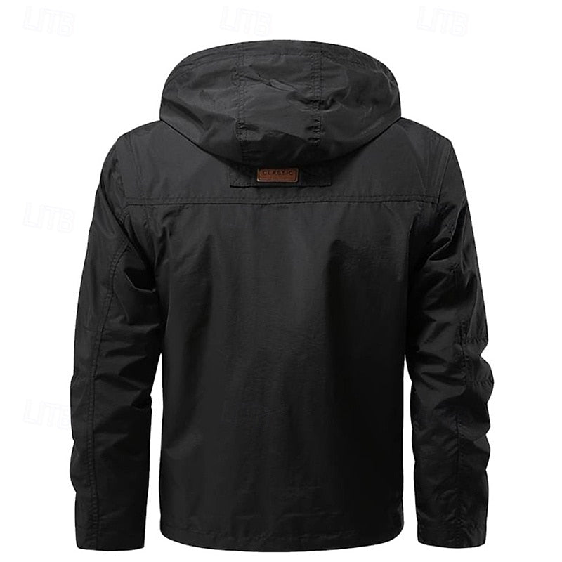Men's black explorer jacket – back view