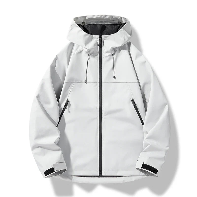 Men's Hooded Shell Jacket with Zip Pockets for Outdoor Days