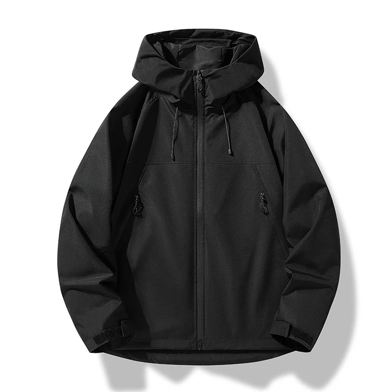 Men's hooded shell jacket in black