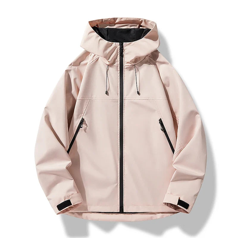 Men's hooded shell jacket in pink