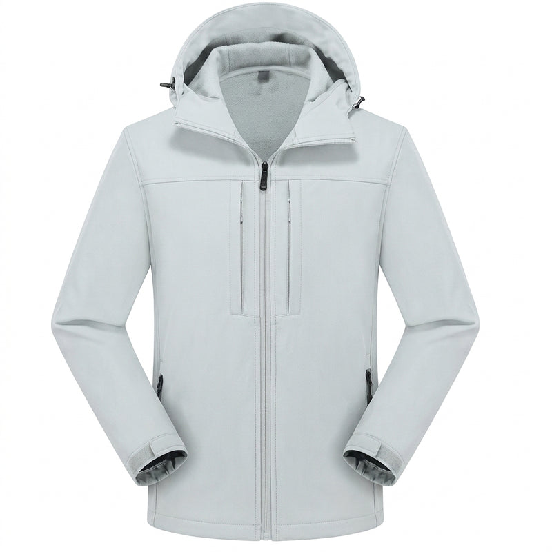 Men's Hooded Softshell Jacket with Zip Front for Outdoor Days