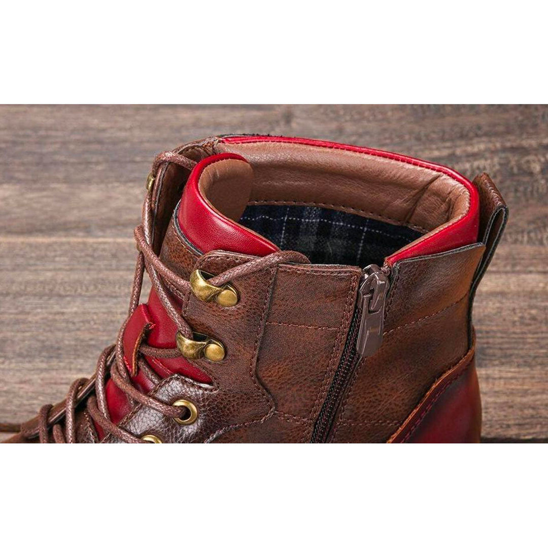 Close-up of the padded collar and inside zip