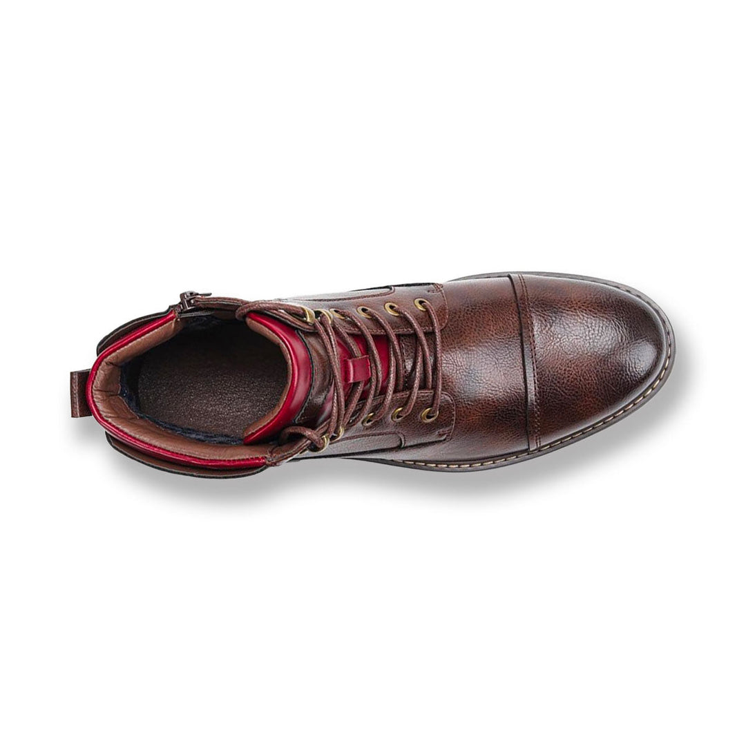 Men's brown lace-up boot – top view