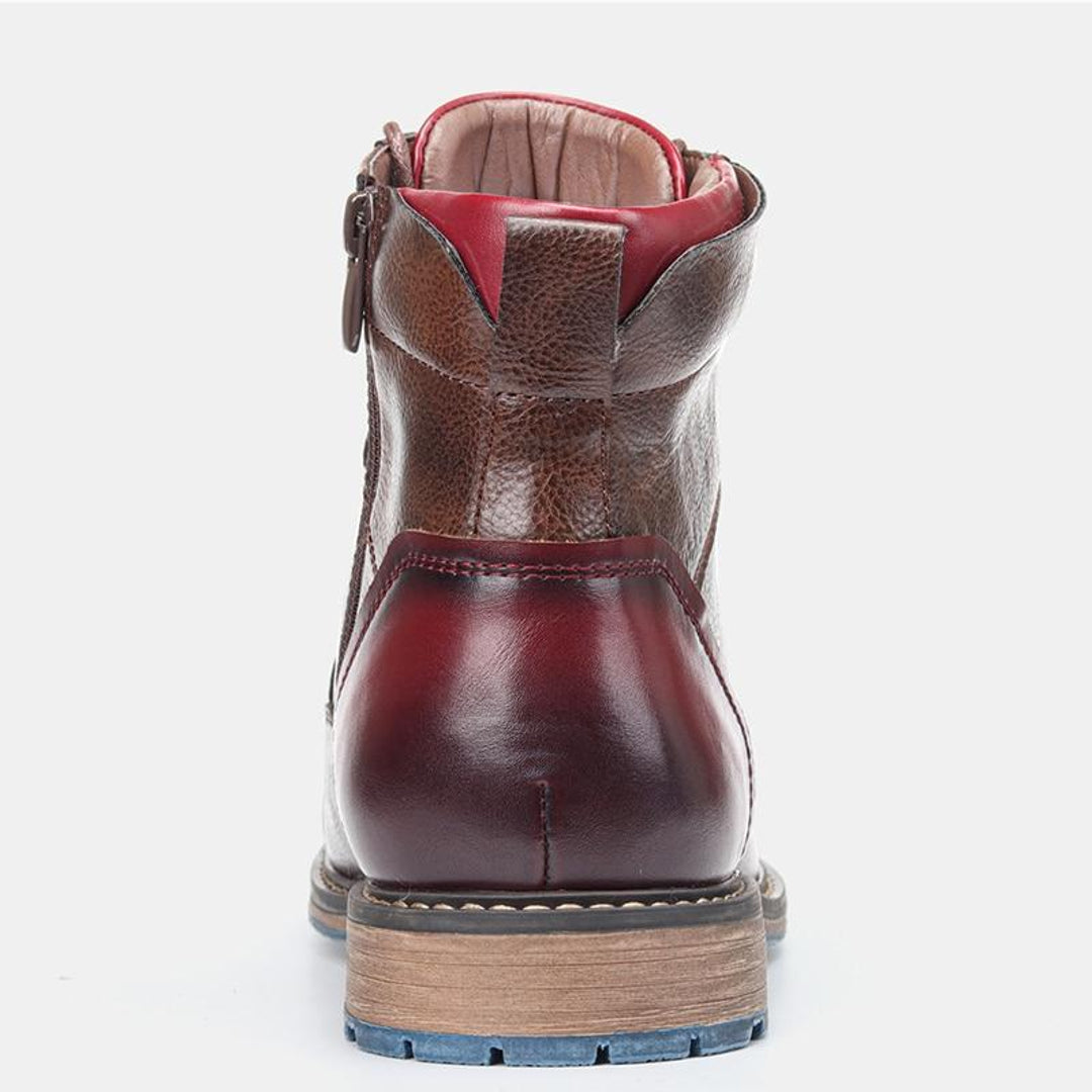 Men's brown lace-up boot – back view