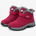 Pair of men's red lined winter ankle boots
