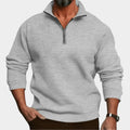 Men's plain half-zip sweatshirt in light grey