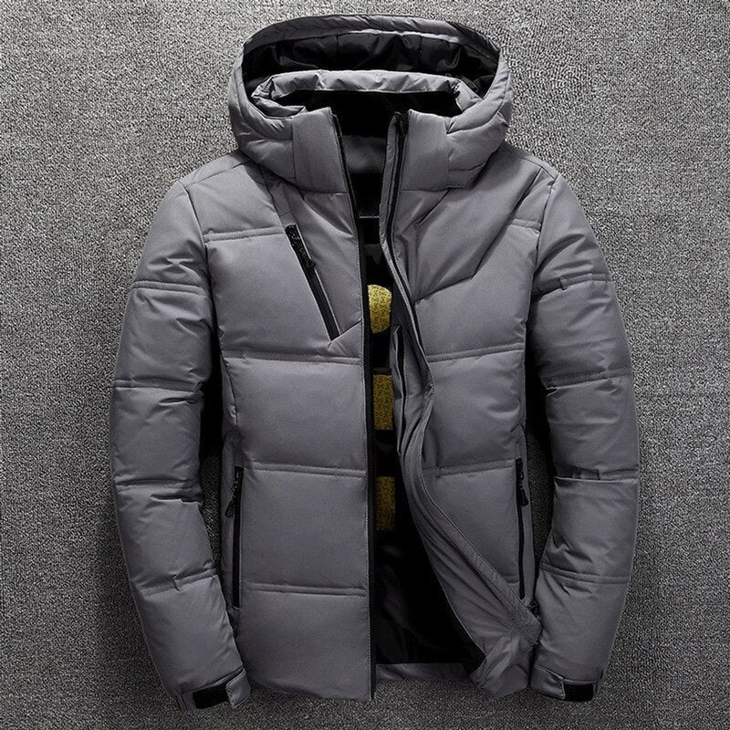 Men's quilted winter jacket with detachable hood – view 6