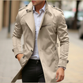 Men's short trench coat in beige