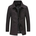 Men's single-breasted coat in black