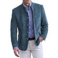 Men's structured single-breasted blazer in dark blue