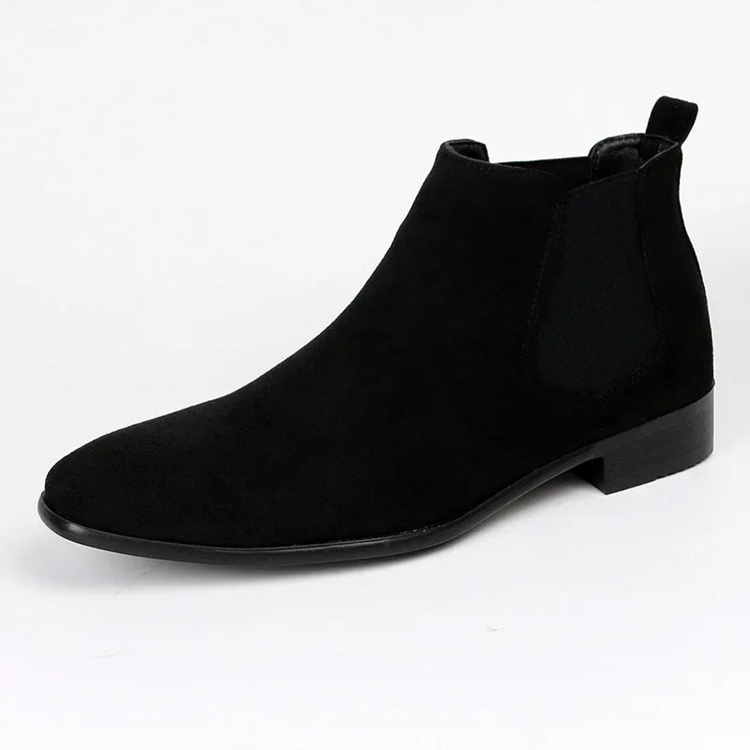 Men's black suede-look Chelsea boot