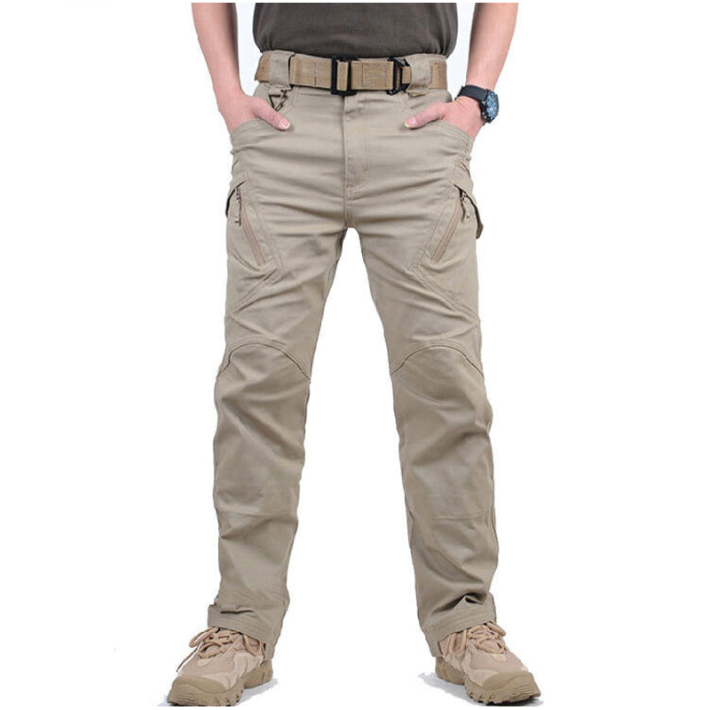 Men's Tactical Cargo Trousers with Multiple Pockets for Outdoor Days