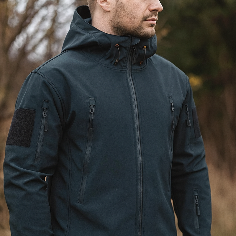 Men's tactical hooded jacket in grey