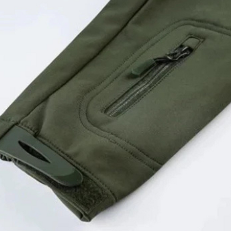 Close-up of the zip pocket on the sleeve