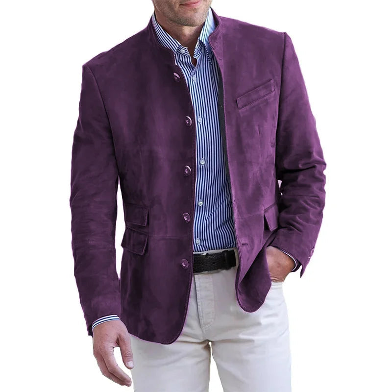 Men's vintage textured blazer in purple
